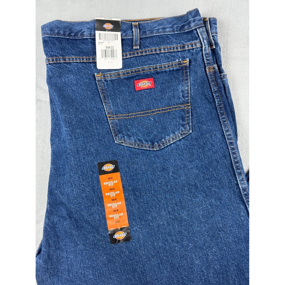 Dickies Mens‎ 54x32 Dark Wash Relaxed Fit Straight Leg Denim Jeans New With Tags - Picture 2 of 15
